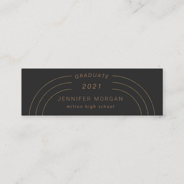 Abschluss Name Card für moderne Eleganz Mini Visitenkarte (Vorderseite)