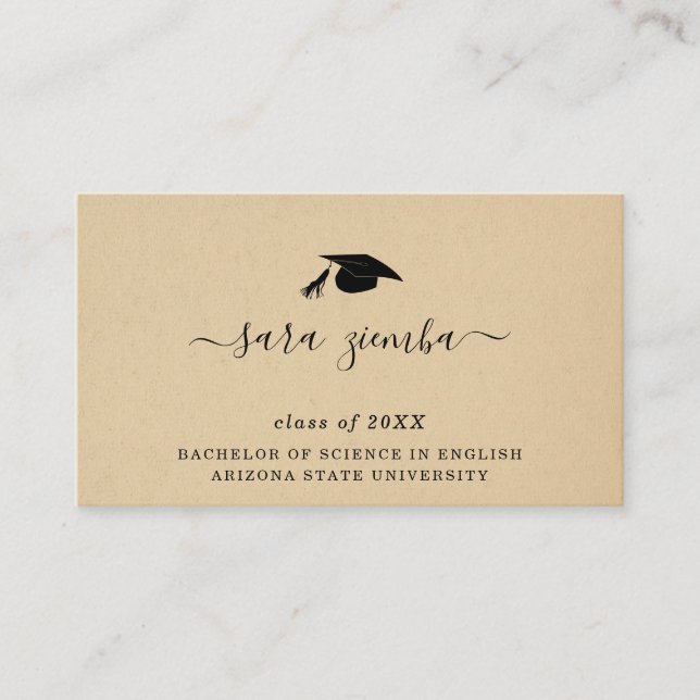 Abschluss Name Card Grad Ankündigung Einfügen Begleitkarte (Vorderseite)