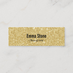 Abschluss Name Card Modern Gold Glitzer Beilage Telefonnummerkarte