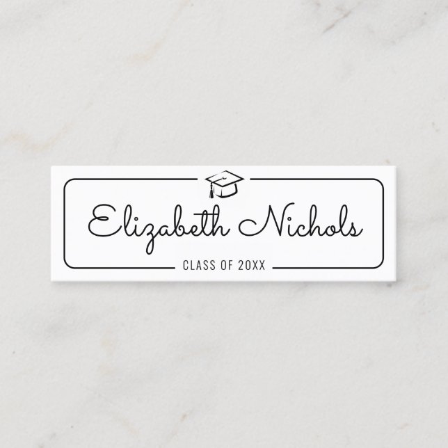 Abschluss Name Card . Moderne klassische Einsteckk Telefonnummerkarte (Vorderseite)