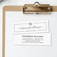 Abschluss Name Card Modernes Script Silver Cap