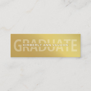 Abschluss Namens Karten Faux Goldfolie Letterpress