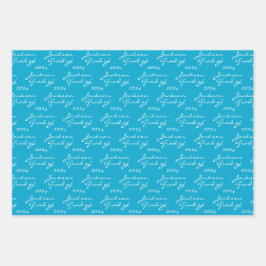 Abschluss Navy Marine Blue Personalisiert Grad Geschenkpapier Set