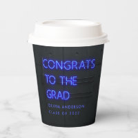 Abschluss Neon Blue Typografie moderne Glückwunsch