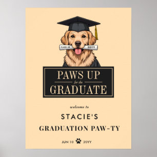 Abschluss Niedlich Golden Retriever Hund Begrüßung Poster