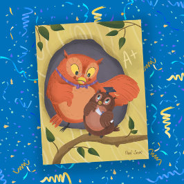 Abschluss Niedlich Owl Black Hat Blank Postkarte