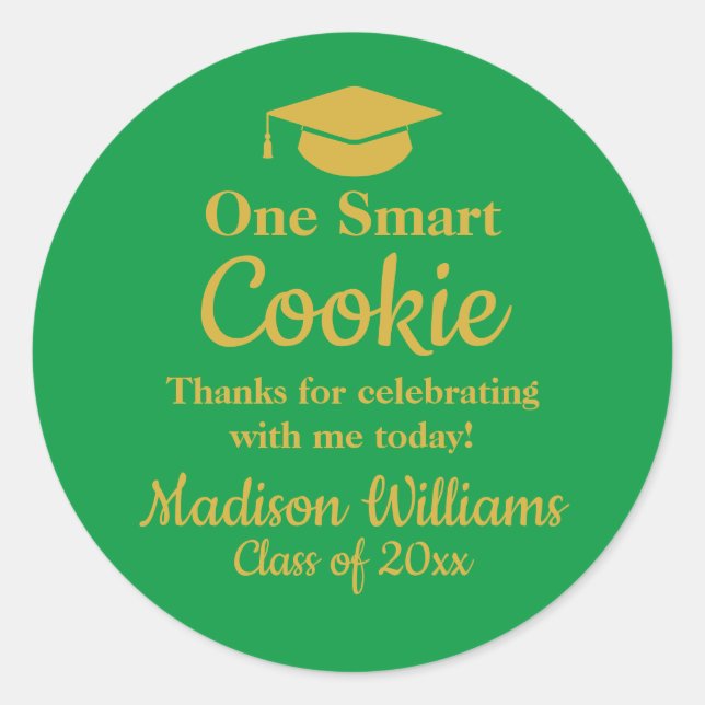 Abschluss One Smart Cookie Um Leckerei zu gehen Ge Runder Aufkleber (Vorderseite)