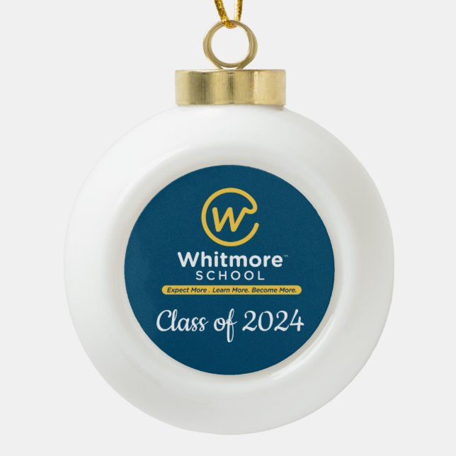 Abschluss-Ornament 2024 Keramik Kugel-Ornament (Vorderseite)