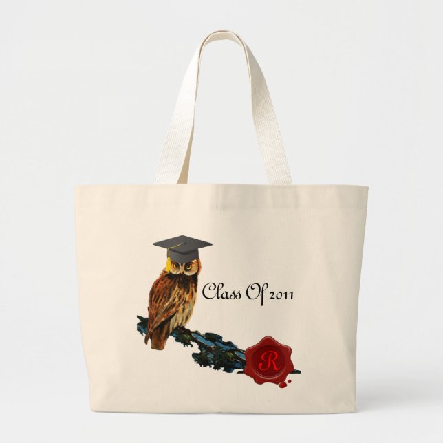 ABSCHLUSS OWL AND RED WAX SIEGEL MONOGRAM JUMBO STOFFBEUTEL (Vorne)