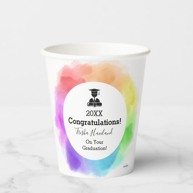 Abschluss Paper Cups Wasserfarbe HAMbyWG Pappbecher (Vorderseite)