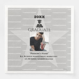 Abschluss Paper Napkins Star mit Foto- HAMbyWG Serviette