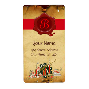 ABSCHLUSS PARCHMENT UND ROTES WAX SIEGEL MONOGRAM