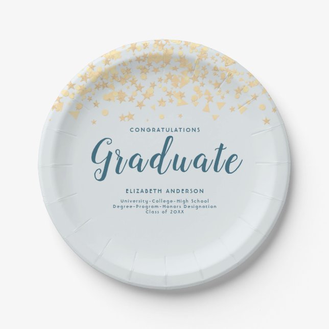 Abschluss Personalisiert Name Paper Napkin Pappteller (Vorderseite)