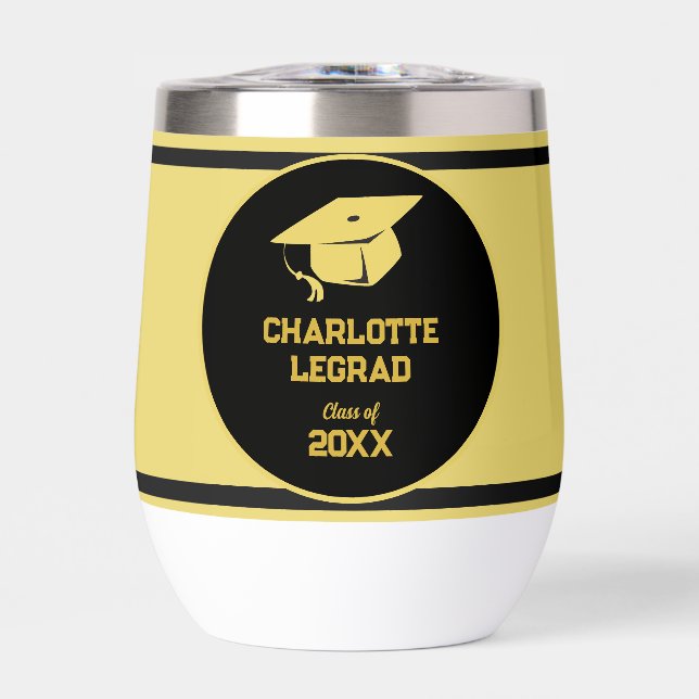 Abschluss Personalisierte Schwarz- und Goldkappe (Vorderseite)