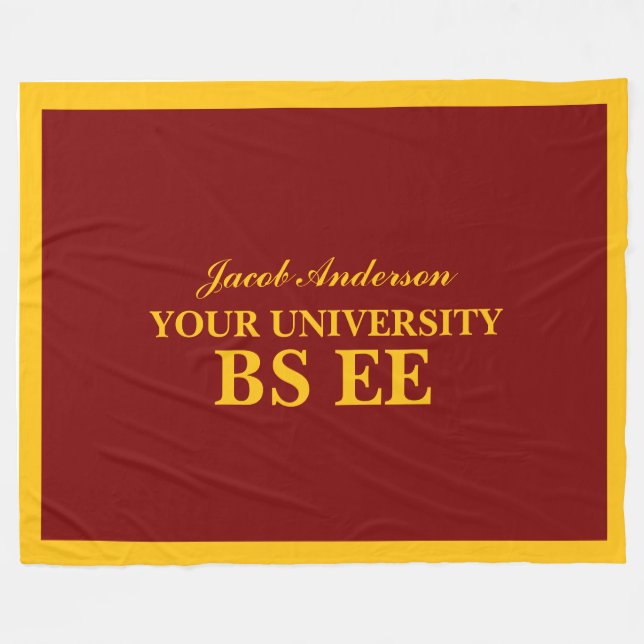 Abschluss Personalisierter Name Fleecedecke (Vorderseite (Horizontal))