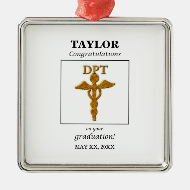 Abschluss Physikalische Therapie Gratulation Ornament Aus Metall (Vorne)