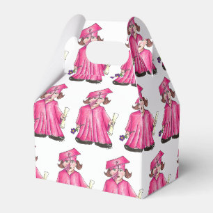 Abschluss Pink Cap Gown Diploma Graduate Geschenkschachtel