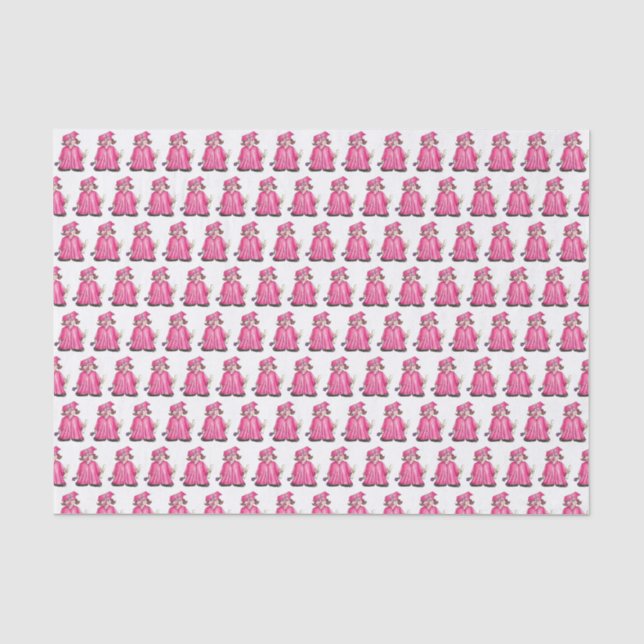 Abschluss Pink Cap Gown Diploma Graduate Seidenpapier (Vorderseite)