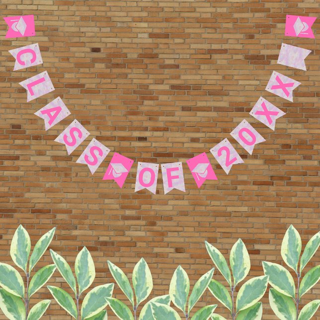 Abschluss Pink Opal Party Signiert Klasse des Jahr Wimpelkette (Von Creator hochgeladen)