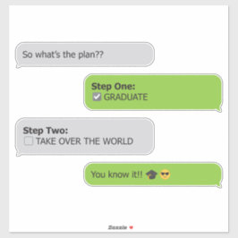 Abschluss Plan Chat T - Shirt Aufkleber