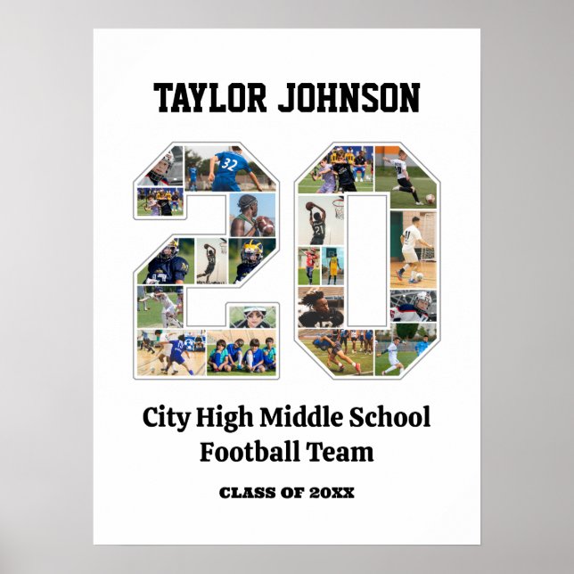 Abschluss-Player Nummer 20 FotoCollage Poster (Vorne)