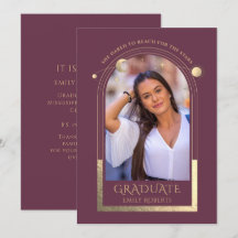 Abschluss Plum Gold Sun Moon Stars Grad Foto