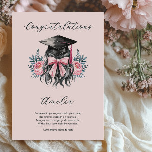 Abschluss Poem Girly Grad Cap Herzlichen Glückwuns Karte