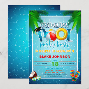Abschluss Pool Party Einladung