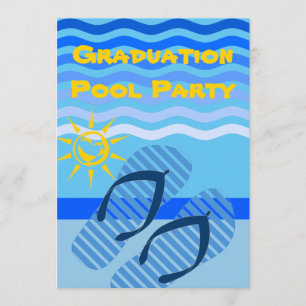 Abschluss-Pool-Party-Sommer-Blau dreht Reinfälle Einladung
