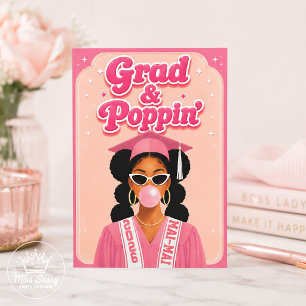 Abschluss & Poppin‘ Pink Bubblegum Schwarze Abschl Karte