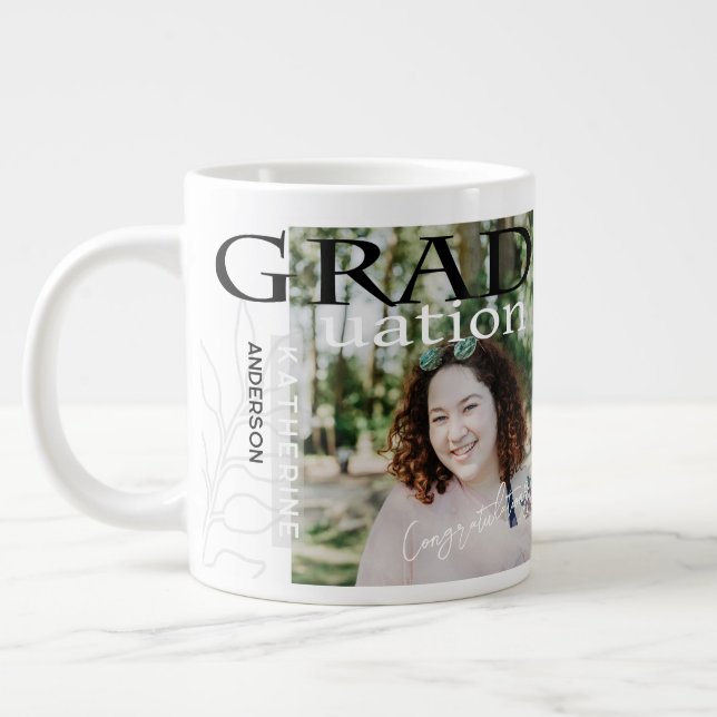 Abschluss Poster gestyltes Foto Weiß Jumbo-Tasse (Links)