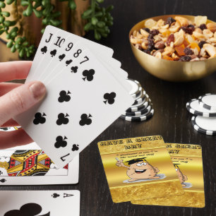 Abschluss Potato-Zeichen mit Grad Spielkarten