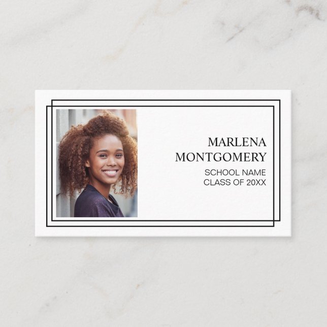 Abschluss Profil Foto Name Karte Moderner Cap Hat (Vorderseite)