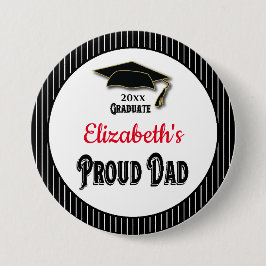 Abschluss Proud Vater Parteichentochter Monogramm  Button