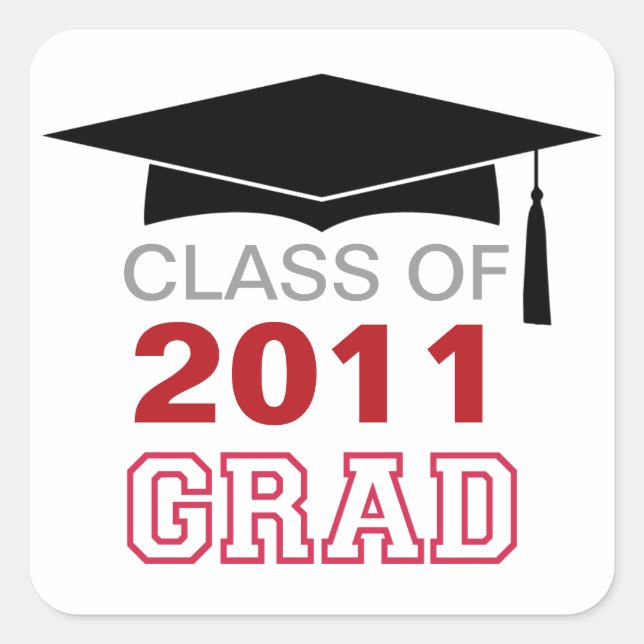 Abschluss Quadratischer Aufkleber (Vorderseite)