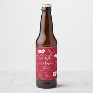 Abschluss Quirky Doodle Nächstes Abenteuer Rot Bierflaschenetikett