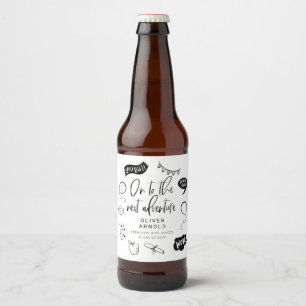 Abschluss Quirky Doodle Nächstes Abenteuer Weiß Bierflaschenetikett