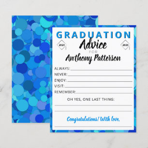 Abschluss Ratschläge Weisheit Karte Confetti Blue 