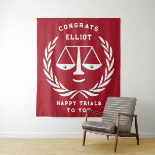 Abschluss Rechtsanwalt Glückwunsch Bannerband der  Wandteppich