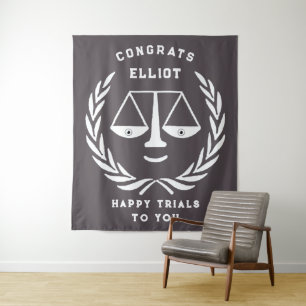 Abschluss Rechtsanwalt Glückwunsch Bannerband der  Wandteppich
