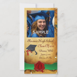 ABSCHLUSS RED BROWN WAX SIEGEL MONOGRAM grün Ankündigung