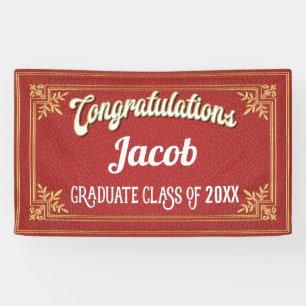 Abschluss Red Gold Party Banner