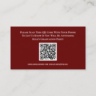 Abschluss Red UAWG QR Code Response Card Begleitkarte