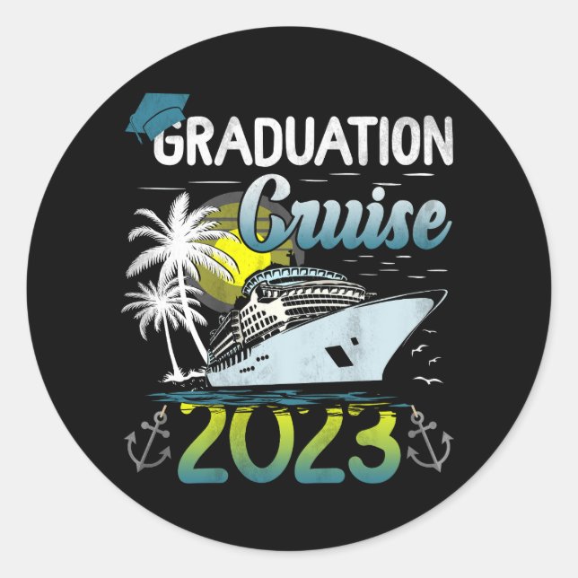 Abschluss-Reiseroute 2023 Aw Ship Graduat Runder Aufkleber (Vorderseite)