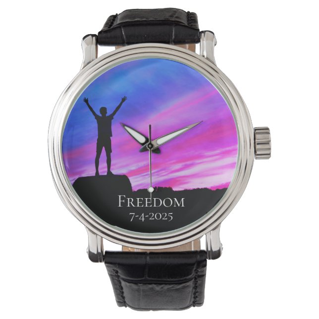 *~* Abschluss-Rente-Freiheit für Männer Armbanduhr (Vorderseite)