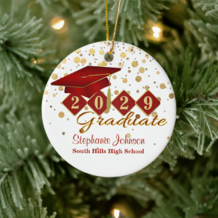Abschluss Rot und Gold Keramikschmuckanhänger Keramik Ornament