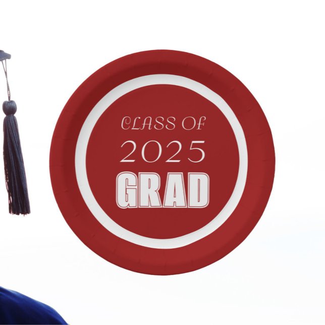 Abschluss "Rote und Weiße Schule" Pappteller (In Situ Graduation)