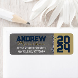 Abschluss-Rücksendeadresse Navy & Bronze