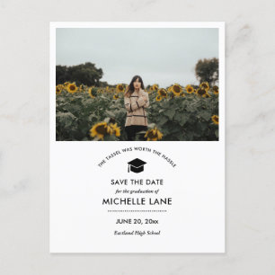 Abschluss Save the Date Grad Foto Postkarte