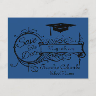 Abschluss-Save-The-Date-Postkarte Postkarte